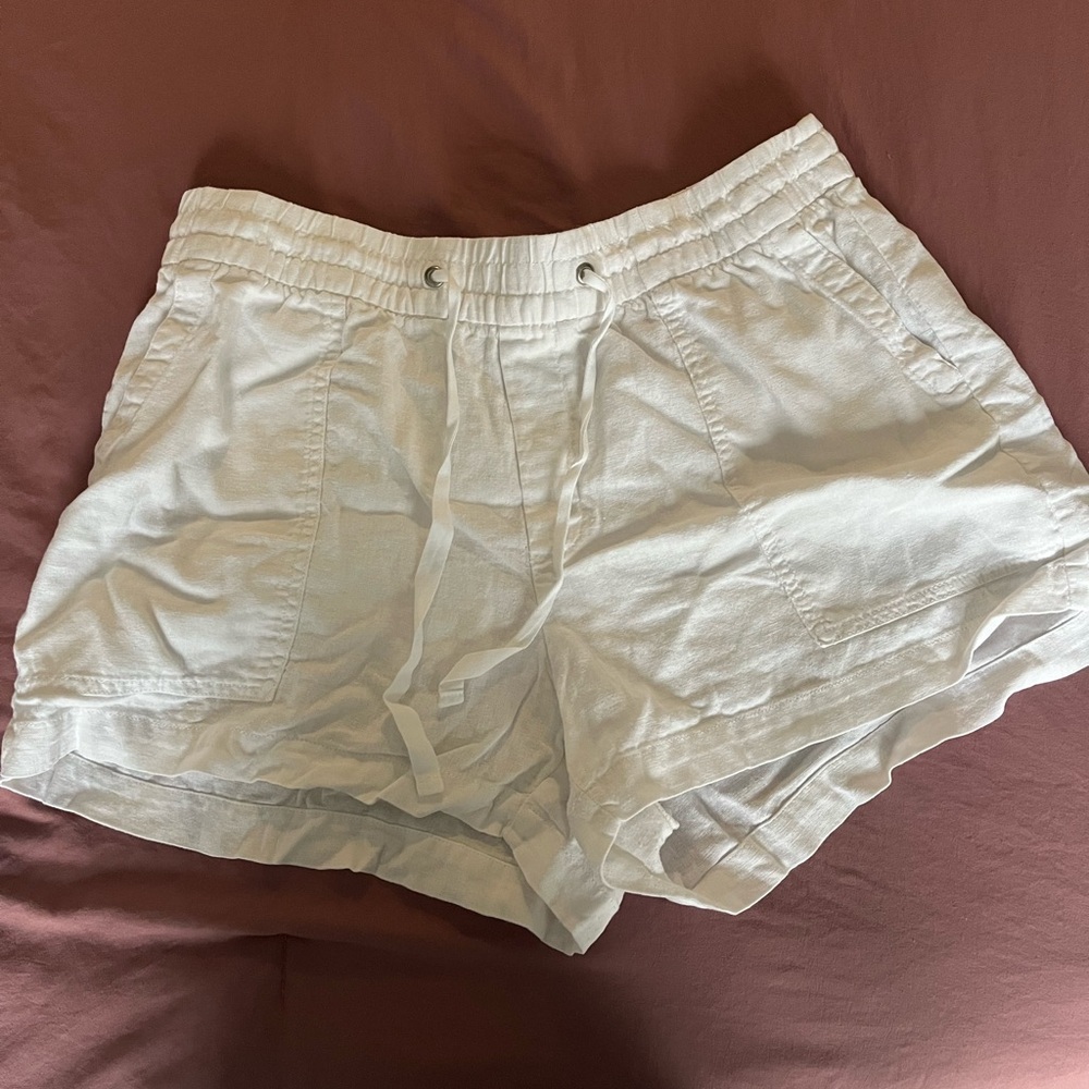 White Linen Shorts by Gap